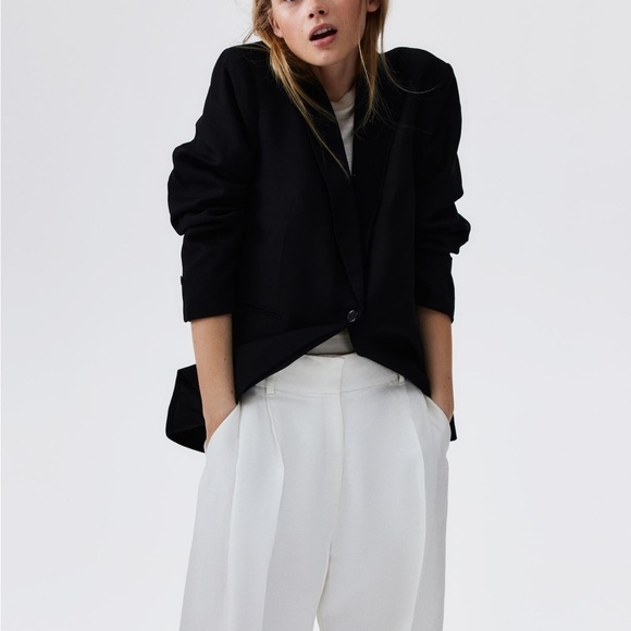 H&M Linen Blend Blazer- Lightweight Casual Workwear - Picture 2 of 10